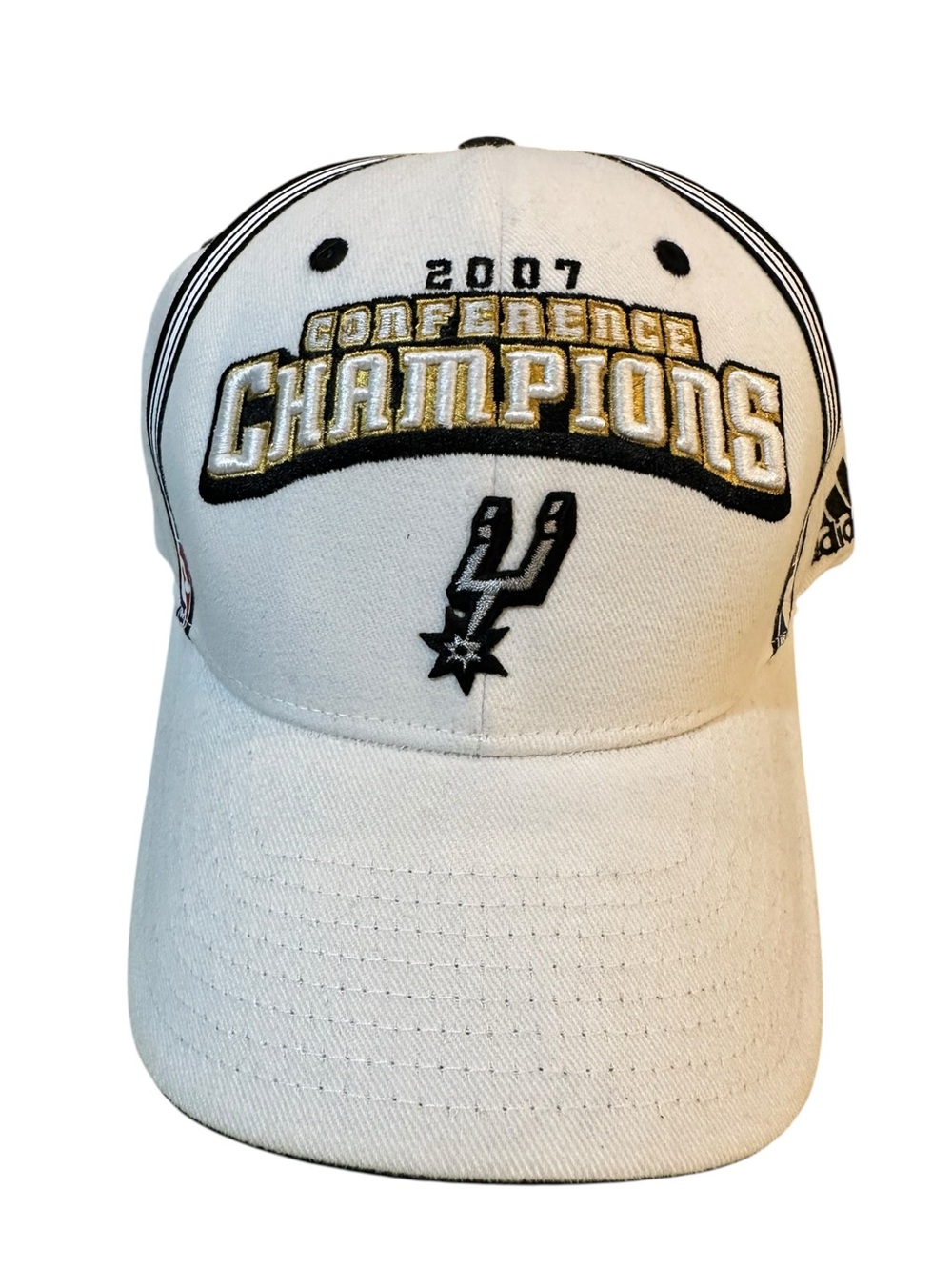 Vintage San Antonio Spurs Hat Strap Back NBA 2007 Conference Champions Adidas